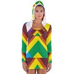 Triangle Chevron Rainbow Web Geeks Long Sleeve Hooded T-shirt by Mariart