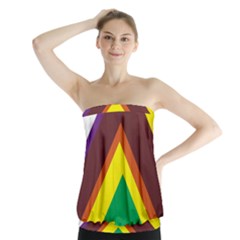 Triangle Chevron Rainbow Web Geeks Strapless Top by Mariart