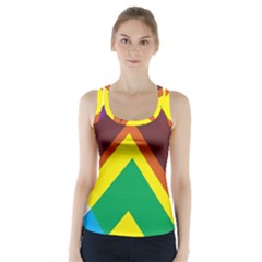 Triangle Chevron Rainbow Web Geeks Racer Back Sports Top