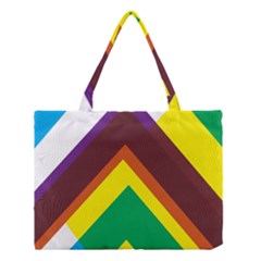 Triangle Chevron Rainbow Web Geeks Medium Tote Bag by Mariart