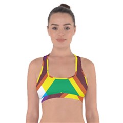 Triangle Chevron Rainbow Web Geeks Cross Back Sports Bra by Mariart