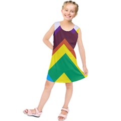 Triangle Chevron Rainbow Web Geeks Kids  Tunic Dress