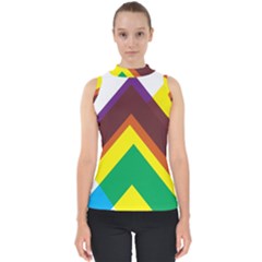 Triangle Chevron Rainbow Web Geeks Shell Top by Mariart