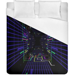 Seamless 3d Animation Digital Futuristic Tunnel Path Color Changing Geometric Electrical Line Zoomin Duvet Cover (california King Size)