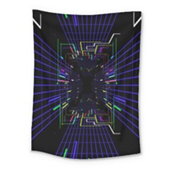 Seamless 3d Animation Digital Futuristic Tunnel Path Color Changing Geometric Electrical Line Zoomin Medium Tapestry by Mariart