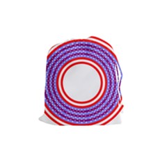 Stars Stripes Circle Red Blue Space Round Drawstring Pouches (Medium) 