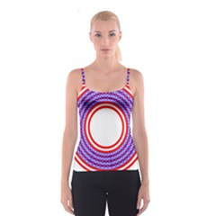 Stars Stripes Circle Red Blue Space Round Spaghetti Strap Top