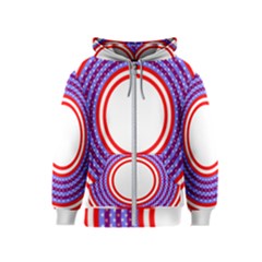 Stars Stripes Circle Red Blue Space Round Kids  Zipper Hoodie