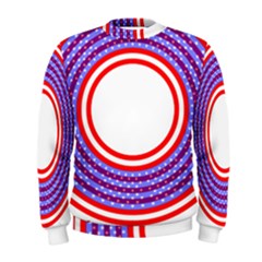 Stars Stripes Circle Red Blue Space Round Men s Sweatshirt