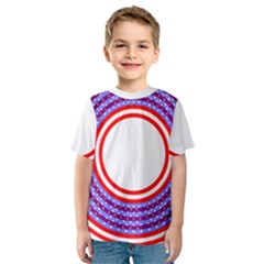 Stars Stripes Circle Red Blue Space Round Kids  Sport Mesh Tee