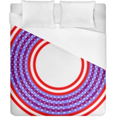 Stars Stripes Circle Red Blue Space Round Duvet Cover (California King Size)