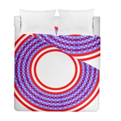 Stars Stripes Circle Red Blue Space Round Duvet Cover Double Side (Full/ Double Size)