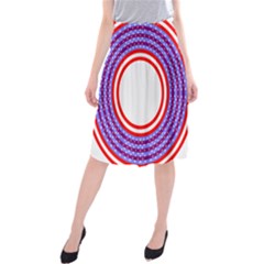 Stars Stripes Circle Red Blue Space Round Midi Beach Skirt