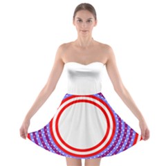 Stars Stripes Circle Red Blue Space Round Strapless Bra Top Dress by Mariart