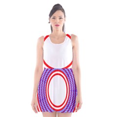 Stars Stripes Circle Red Blue Space Round Scoop Neck Skater Dress by Mariart