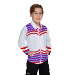 Stars Stripes Circle Red Blue Space Round Wind Breaker (Kids)