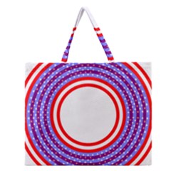 Stars Stripes Circle Red Blue Space Round Zipper Large Tote Bag by Mariart