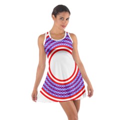 Stars Stripes Circle Red Blue Space Round Cotton Racerback Dress