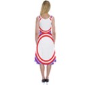 Stars Stripes Circle Red Blue Space Round Midi Sleeveless Dress View2