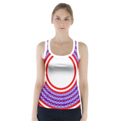 Stars Stripes Circle Red Blue Space Round Racer Back Sports Top