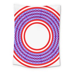 Stars Stripes Circle Red Blue Space Round Medium Tapestry