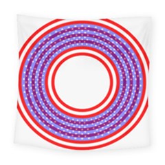 Stars Stripes Circle Red Blue Space Round Square Tapestry (large) by Mariart