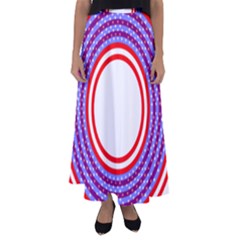 Stars Stripes Circle Red Blue Space Round Flared Maxi Skirt