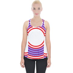 Stars Stripes Circle Red Blue Space Round Piece Up Tank Top by Mariart