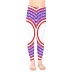 Stars Stripes Circle Red Blue Space Round Kids  Legging