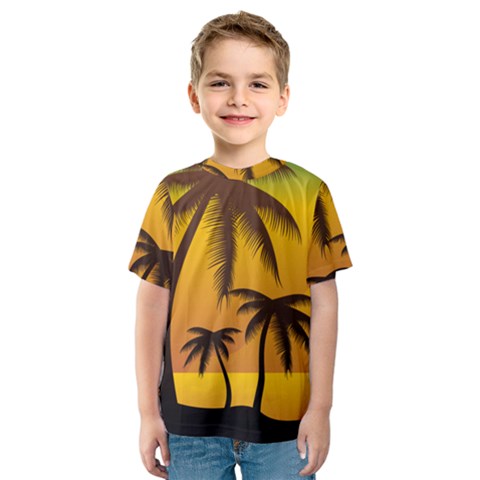 Sunset Summer Kids  Sport Mesh Tee by Mariart