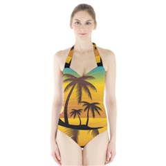 Sunset Summer Halter Swimsuit by Mariart