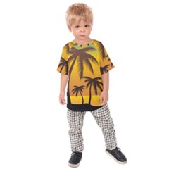 Sunset Summer Kids Raglan Tee