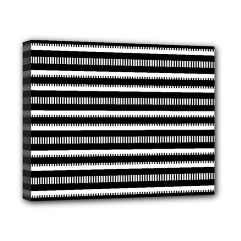 Tribal Stripes Black White Canvas 10  X 8 