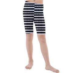 Tribal Stripes Black White Kids  Mid Length Swim Shorts