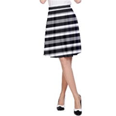 Tribal Stripes Black White A-line Skirt