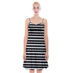 Tribal Stripes Black White Spaghetti Strap Velvet Dress