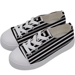 Tribal Stripes Black White Kids  Low Top Canvas Sneakers by Mariart