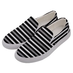 Tribal Stripes Black White Men s Canvas Slip Ons by Mariart