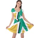 Triangles Texture Shape Art Green Yellow Cap Sleeve Dress View1