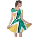 Triangles Texture Shape Art Green Yellow Cap Sleeve Dress View2