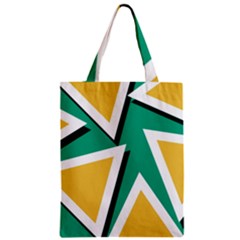 Triangles Texture Shape Art Green Yellow Zipper Classic Tote Bag by Mariart