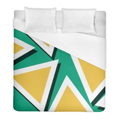 Triangles Texture Shape Art Green Yellow Duvet Cover (full/ Double Size)