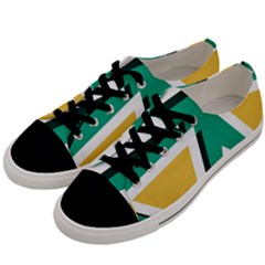 Triangles Texture Shape Art Green Yellow Men s Low Top Canvas Sneakers