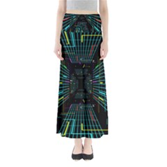 Seamless 3d Animation Digital Futuristic Tunnel Path Color Changing Geometric Electrical Line Zoomin Full Length Maxi Skirt