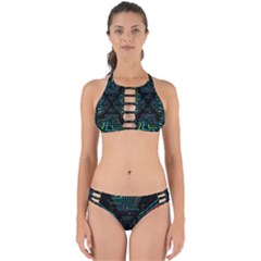 Seamless 3d Animation Digital Futuristic Tunnel Path Color Changing Geometric Electrical Line Zoomin Perfectly Cut Out Bikini Set