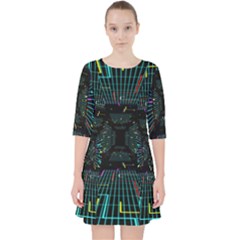 Seamless 3d Animation Digital Futuristic Tunnel Path Color Changing Geometric Electrical Line Zoomin Pocket Dress