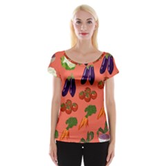 Vegetable Carrot Tomato Pumpkin Eggplant Cap Sleeve Tops by Mariart