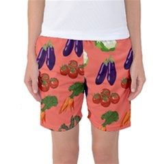 Vegetable Carrot Tomato Pumpkin Eggplant Women s Basketball Shorts by Mariart