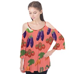 Vegetable Carrot Tomato Pumpkin Eggplant Flutter Tees