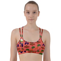 Vegetable Carrot Tomato Pumpkin Eggplant Line Them Up Sports Bra by Mariart